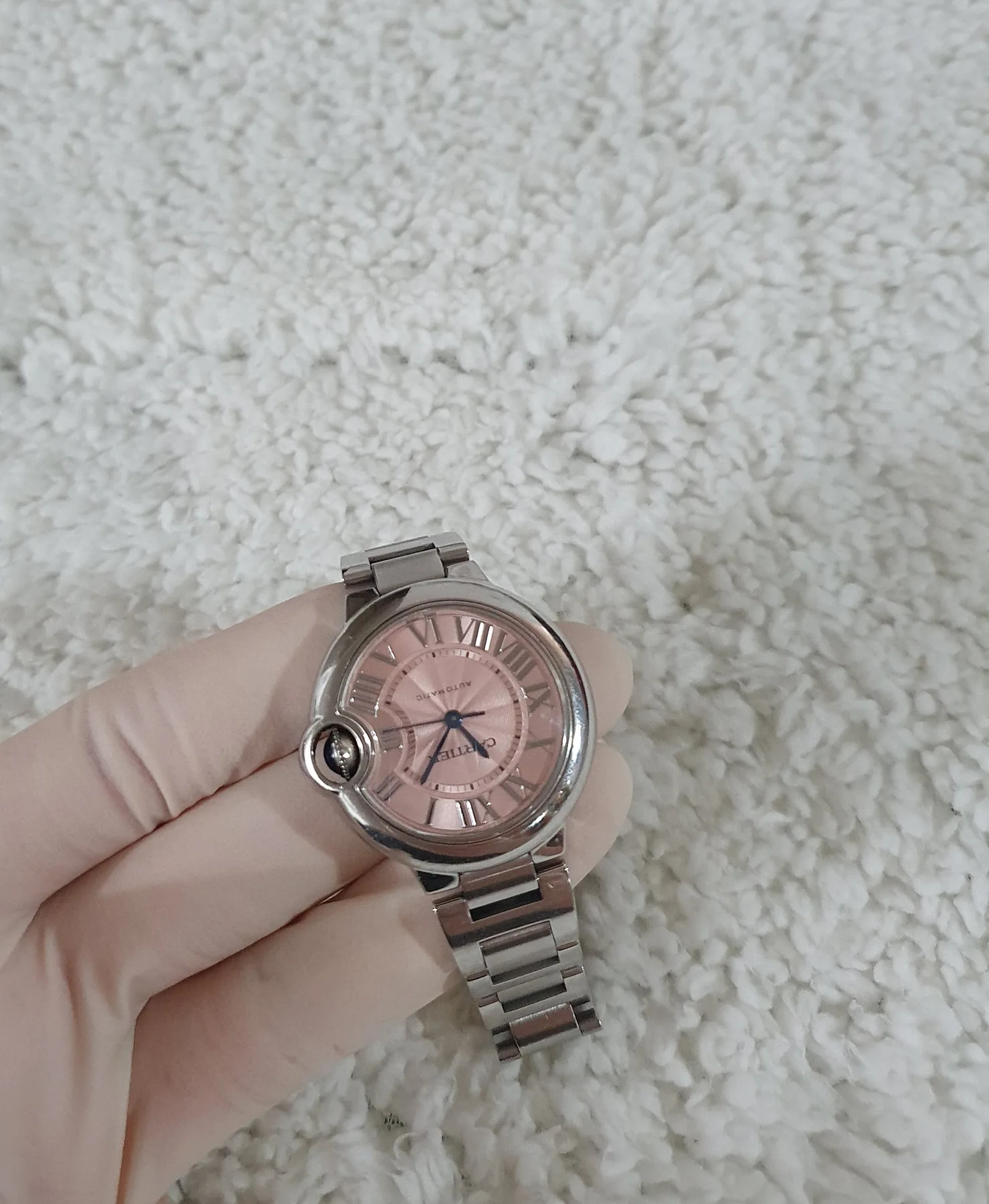 까르띠에 발롱블루 핑크 다이얼 33mm 2019 사진 4