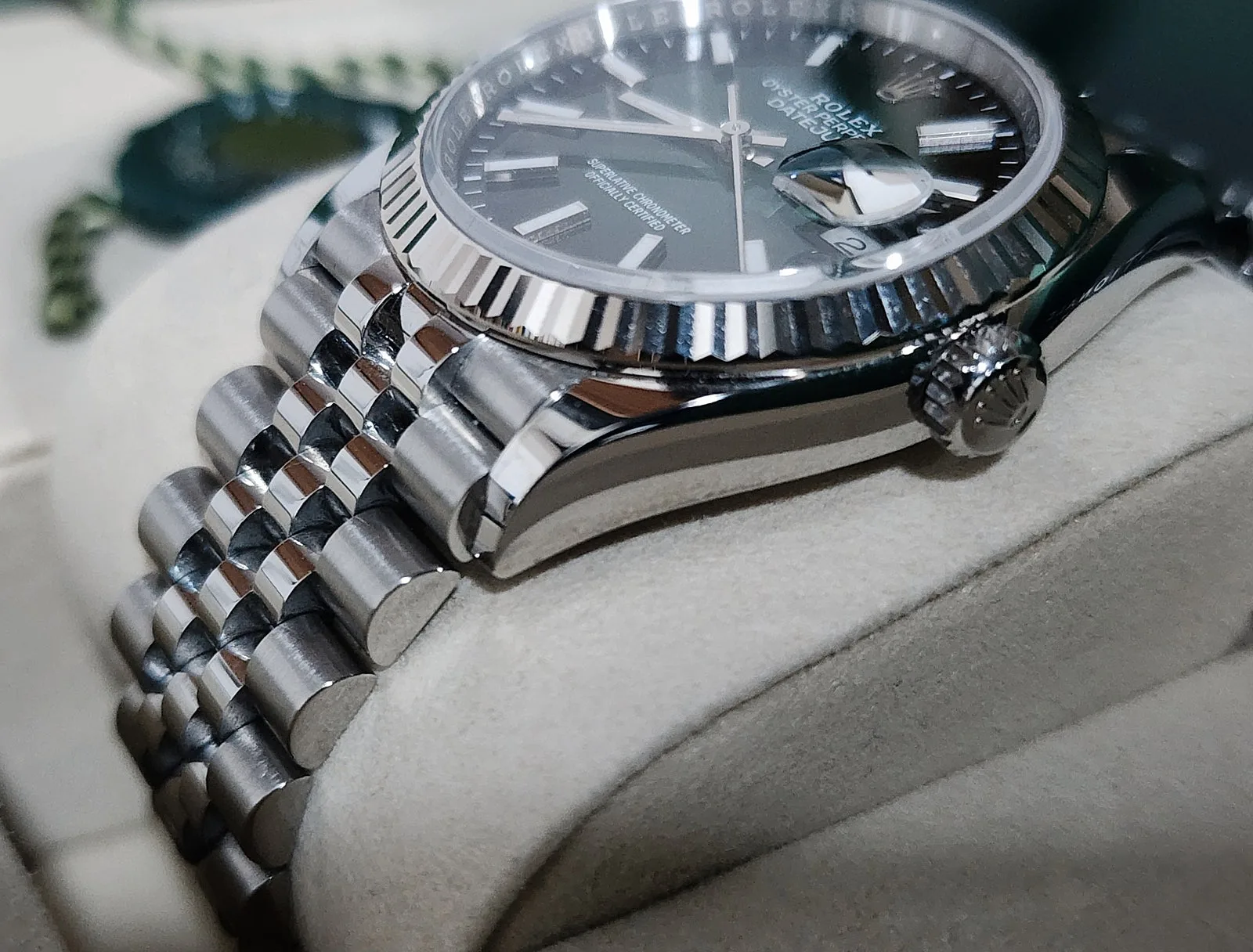 롤렉스 데이트져스트 36미리 그린옴브레 스틸 2026 사진 3
