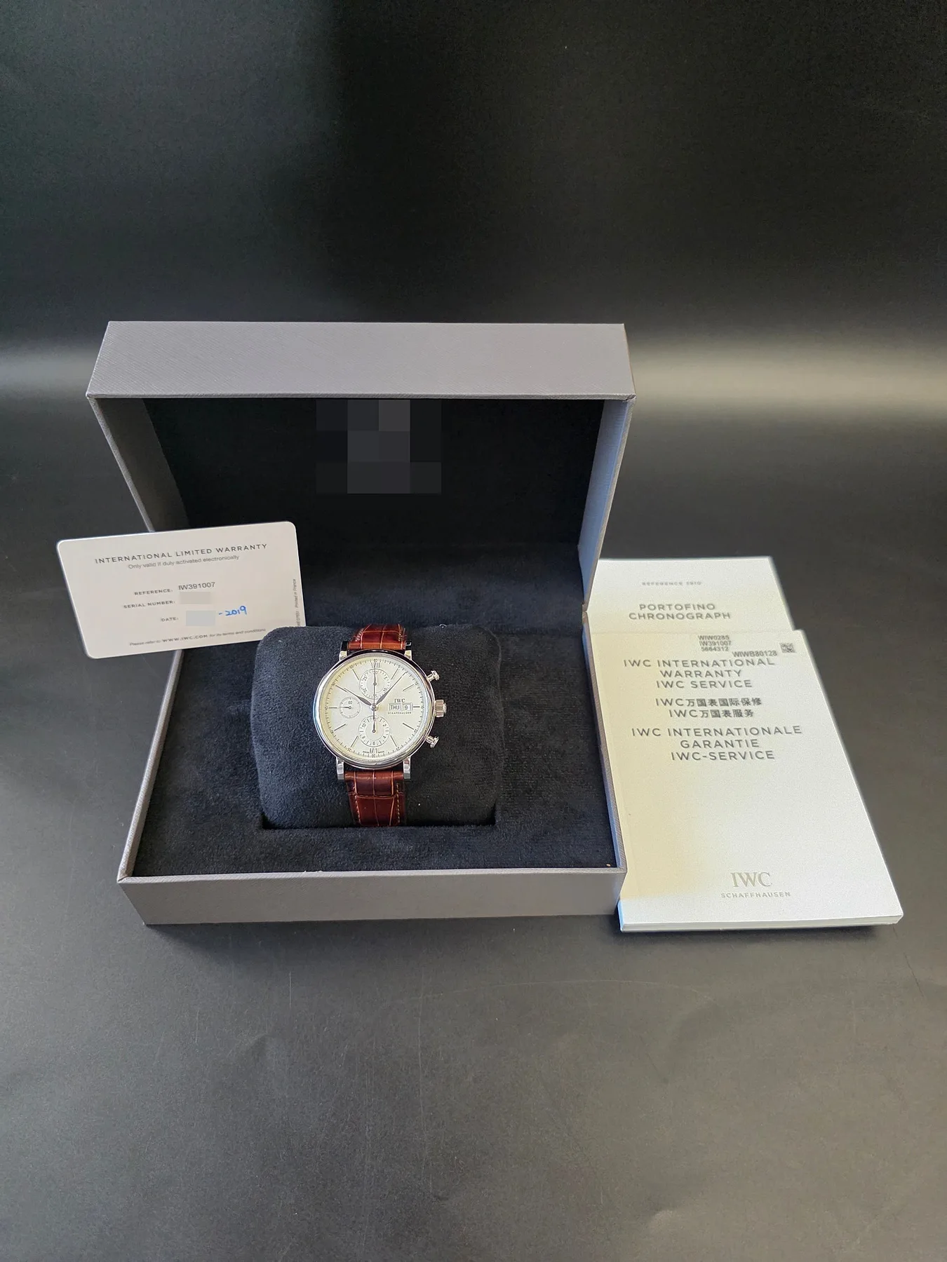 IWC 포르토피노 크로노그래프 42mm 실버 가죽 스트랩 2019 사진 3