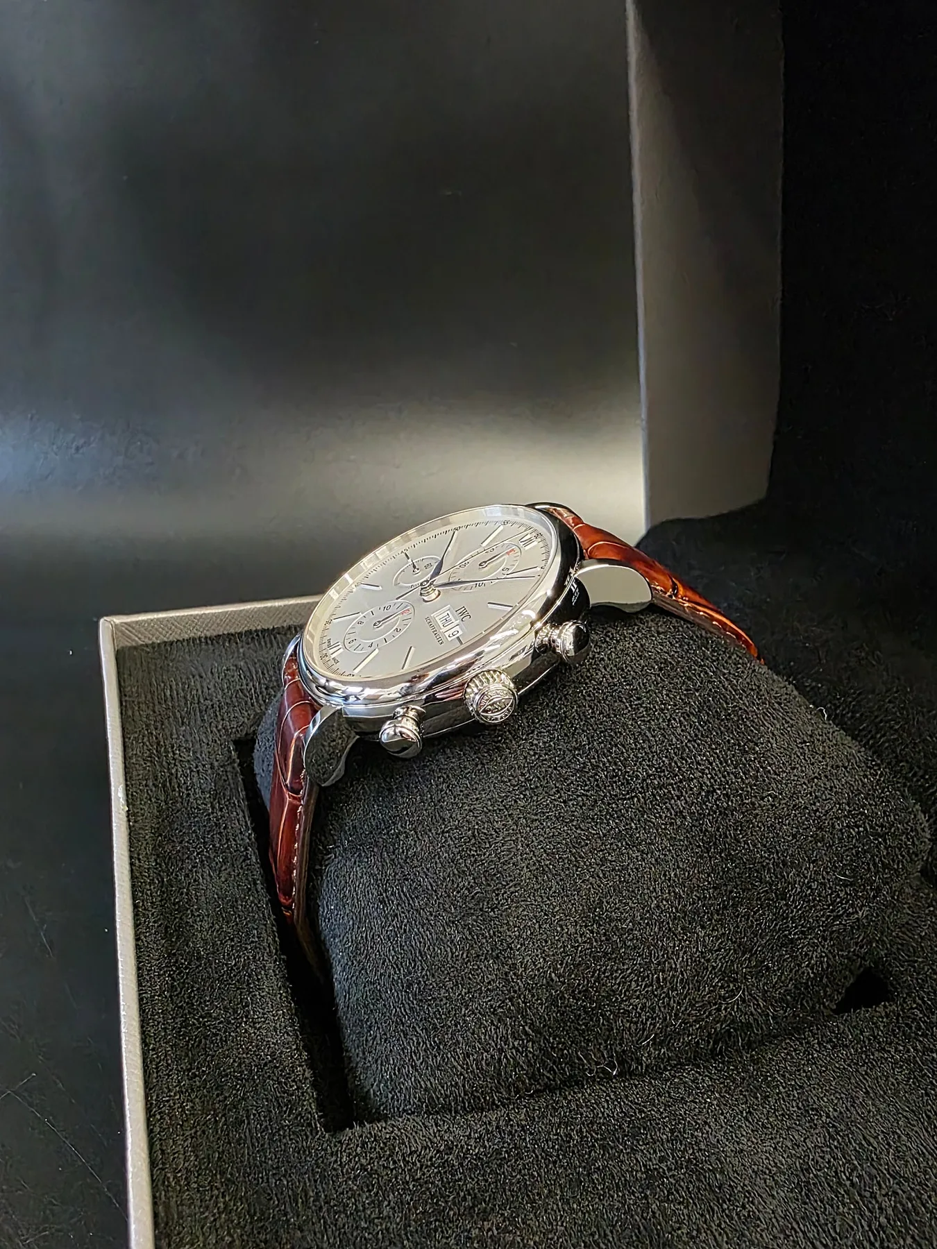 IWC 포르토피노 크로노그래프 42mm 실버 가죽 스트랩 2019 사진 5
