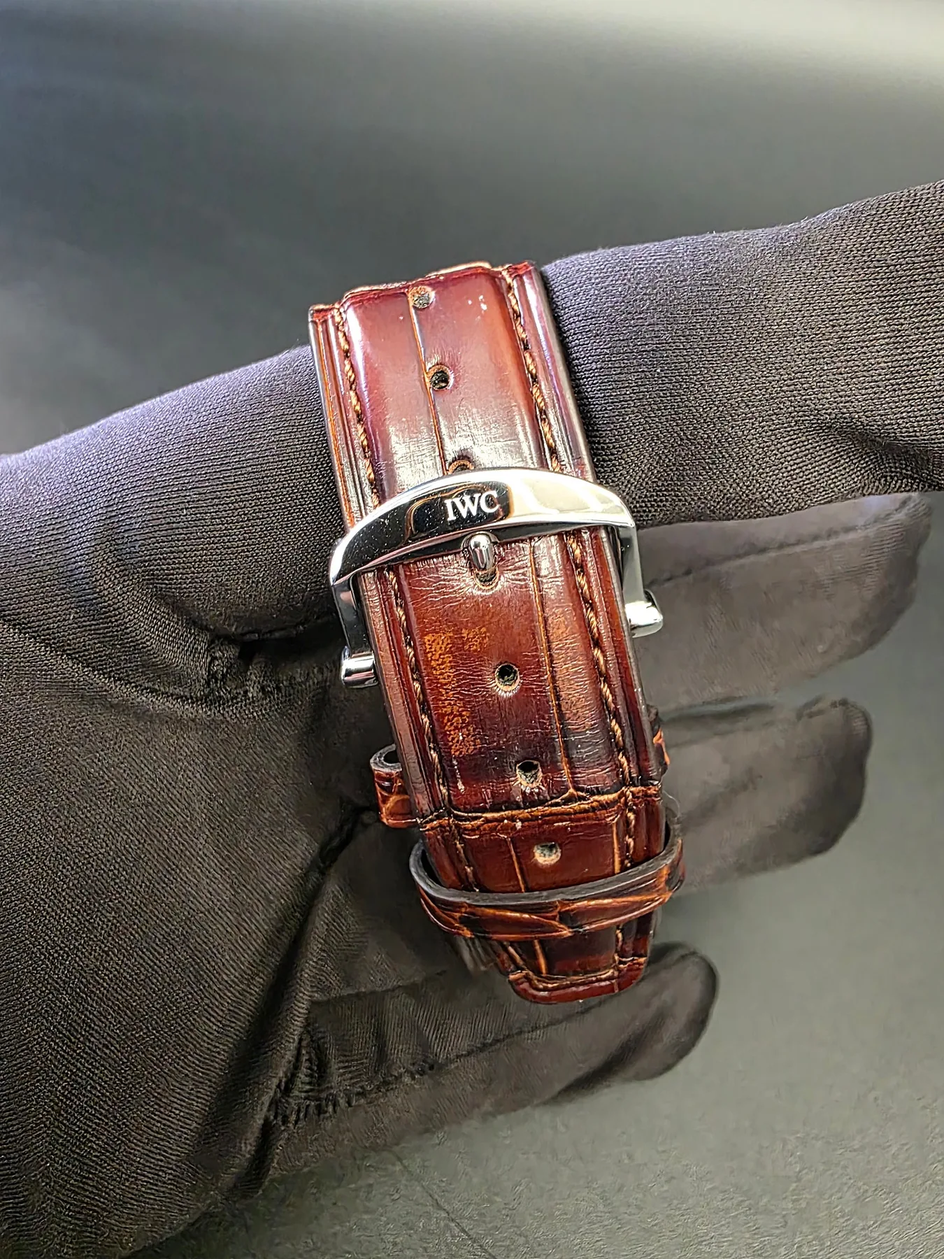 IWC 포르토피노 크로노그래프 42mm 실버 가죽 스트랩 2019 사진 7
