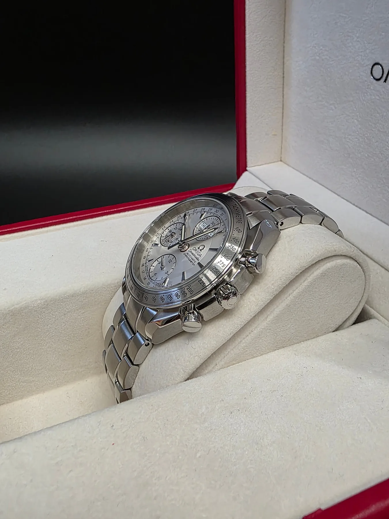 오메가 스피드마스터 크로노 데이데이트 40mm 실버판 스틸 2012 사진 4